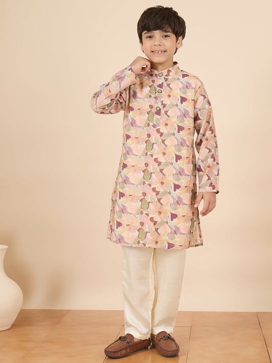 Boys Full Length All over Print Kurta Set - Multi