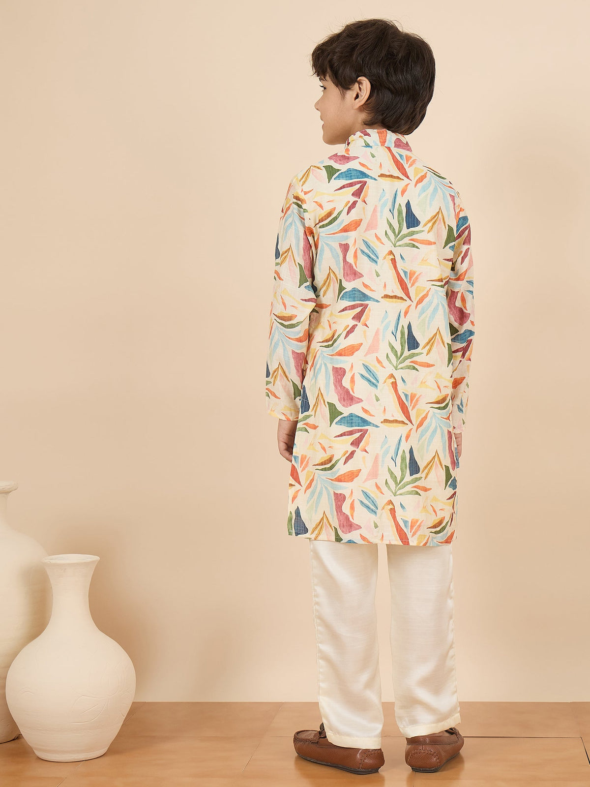 Boys Full Length All over Print Kurta Set - Multi