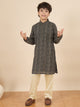 Boys Full Length All over Print Kurta Set - Black
