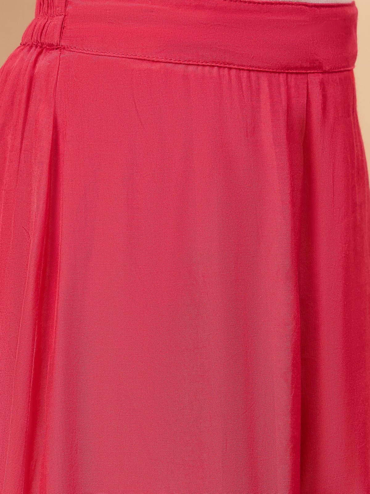 Girls Above Knee Printed Kurti Set - Magenta