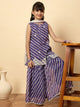 Girls Above Knee Embroidery Kurti Set - Purple