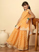 Girls Above Knee Embroidery Kurti Set - Mustard