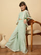 Girls Embroidery Top With Pants - Green
