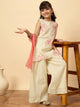 Girls Above Knee Embroidery Kurti Set - Off-White