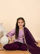 Girls Above Knee Embroidery Kurti Set - Lavender