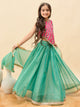 Girls Waist Length Embroidery Lehenga Choli - Magenta