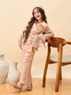 Girls Hip Length Solid Top With Pants - Gold