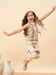 Girls Above Knee Embroidery Kurti Set - Off-White
