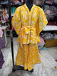 Girls Mid Thigh All over Print Kurti Set - Yellow