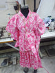 Girls Mid Thigh All over Print Kurti Set - Pink